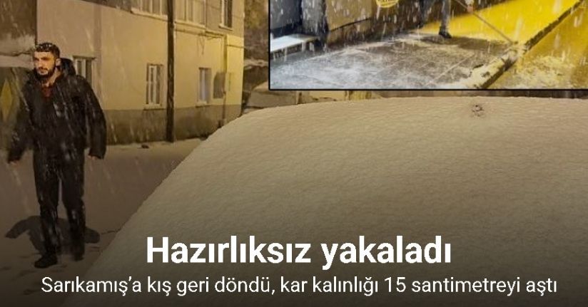 Sarıkamış’a kış geri döndü: Kar kalınlığı 15 santimetreyi aştıSarıkamış’a kış geri döndü: Kar kalınlığı 15 santimetreyi aştı