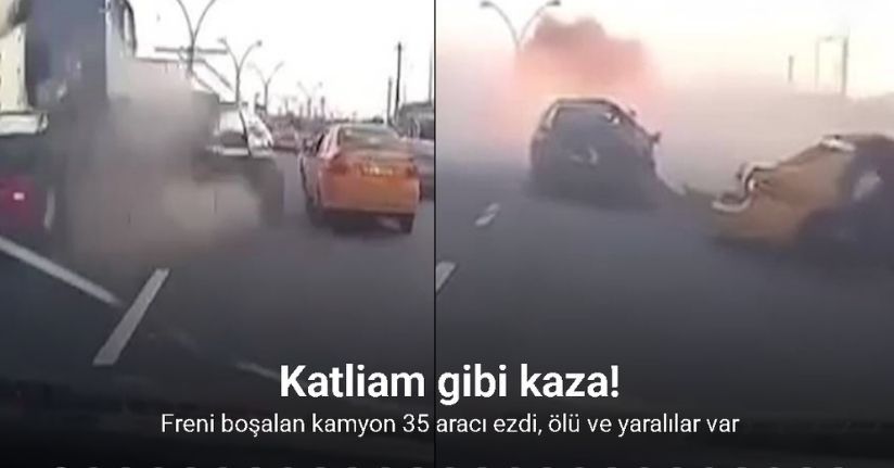 Kerkük’te freni boşalan kamyon 35 aracı ezdi: 7 ölü