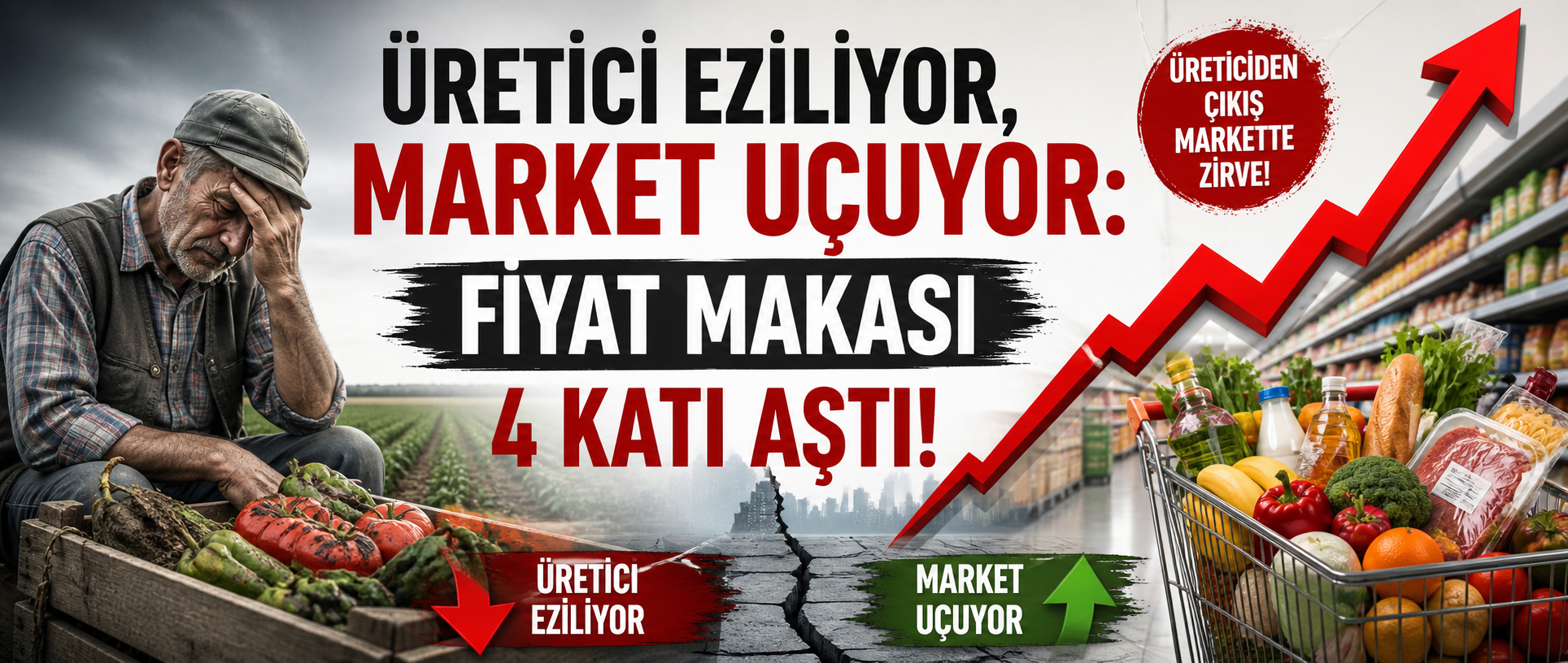Üretici Eziliyor, Market Uçuyor: Fiyat Makası 4 Katı Aştı