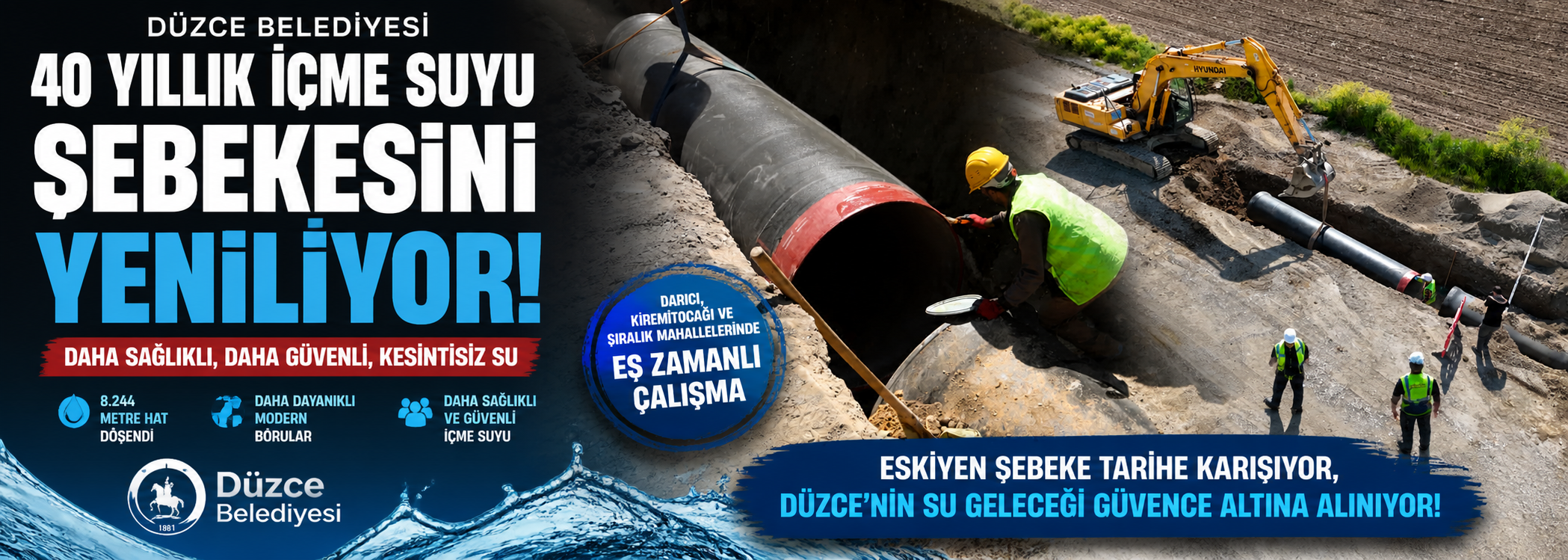 Düzce sağlıklı, güvenli ve kesintisiz içme suyuna kavuşuyor