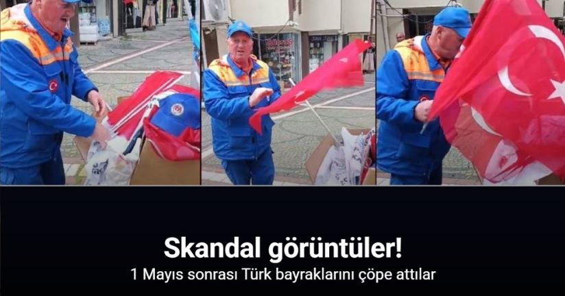 Edirne’de 1 Mayıs sonrası Türk bayraklarının çöpe atılmasına tepki