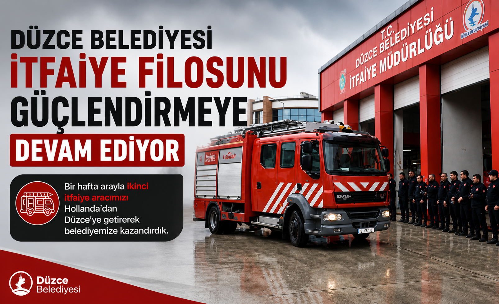 Düzce Belediyesi İtfaiye Filosunu Güçlendirmeye Devam Ediyo