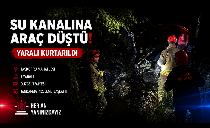 Su Kanalına Düşen Araç Ekipleri Harekete Geçirdi