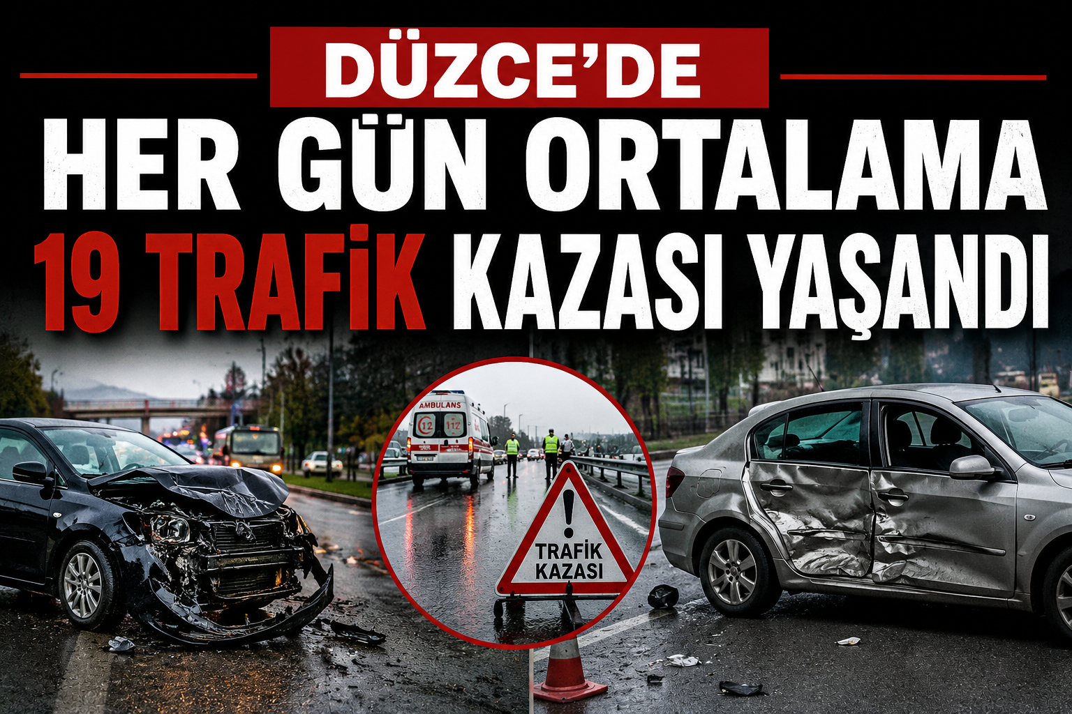 Düzce’de Her Gün Ortalama 19 Trafik Kazası Yaşandı