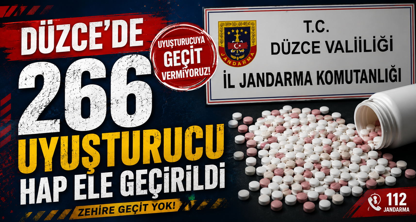 Düzce'de 266 Uyuşturucu Hap Ele Geçirildi