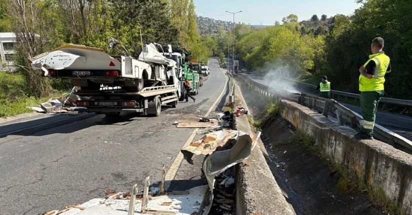 Sarıyer'de bariyerlere çarpan karavan sürücüsü hayatını kaybetti