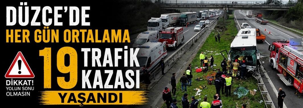 Düzce’de Her Gün Ortalama 19 Trafik Kazası Yaşandı