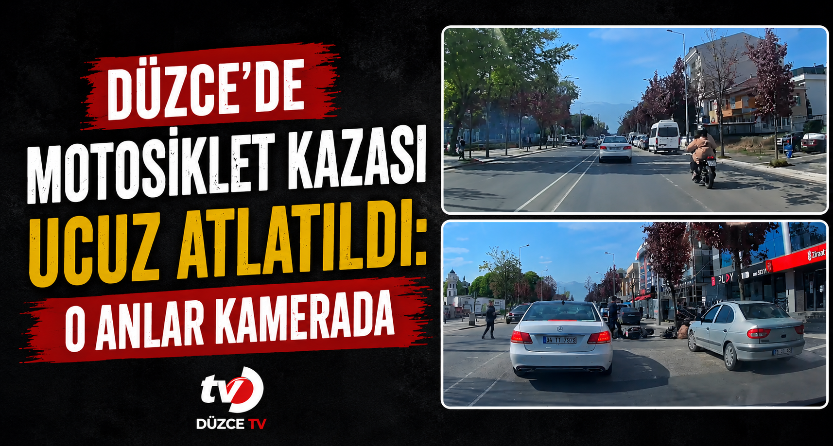 Düzce'de Motosiklet Kazası Ucuz Atlatıldı: O Anlar Kamerada