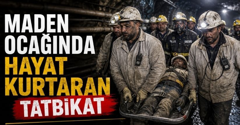 Maden ocağında hayat kurtaran tatbikat