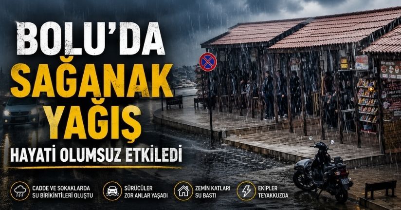 Bolu’da sağanak yağış hayatı olumsuz etkiledi