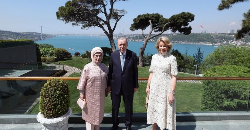 Cumhurbaşkanı Recep Tayyip Erdoğan Belçika Kraliçesi Mathilde’yi kabul ett