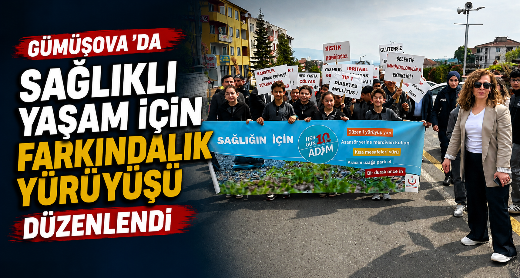 Gümüşova’da Sağlıklı Yaşam İçin Farkındalık Yürüyüşü Düzenlendi