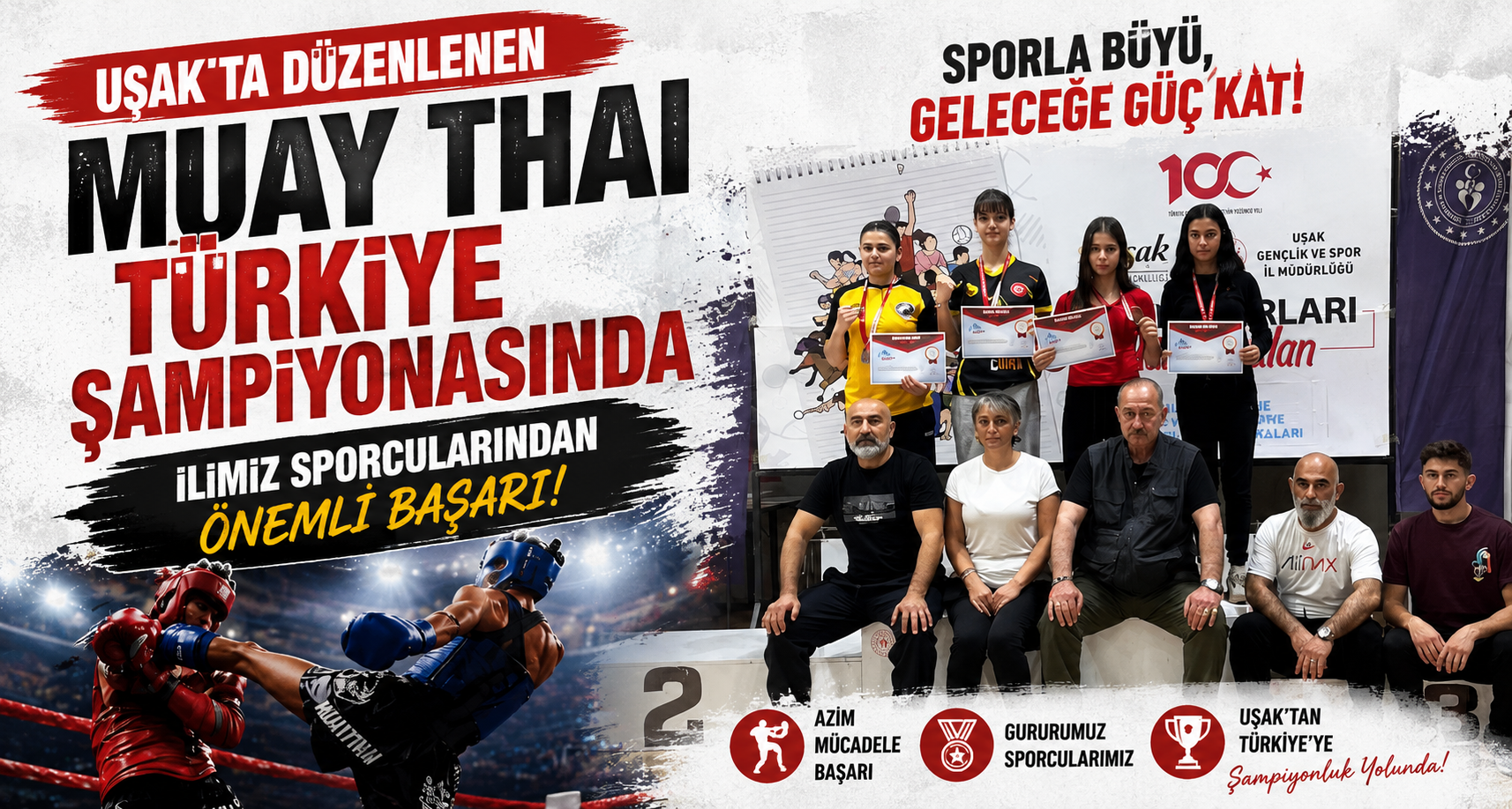 Uşak’ta Düzenlenen Muay Thai Türkiye Şampiyonasında İlimiz Sporcularından Önemli Başarı