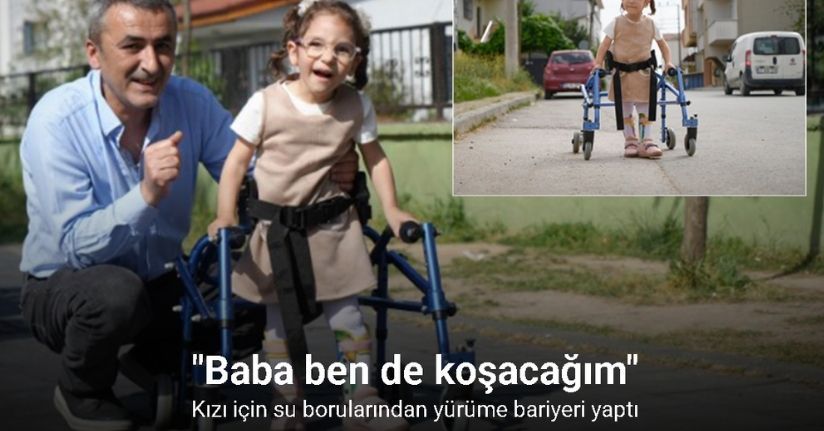 Kızı için su borularından yürüme bariyeri yaptı: 