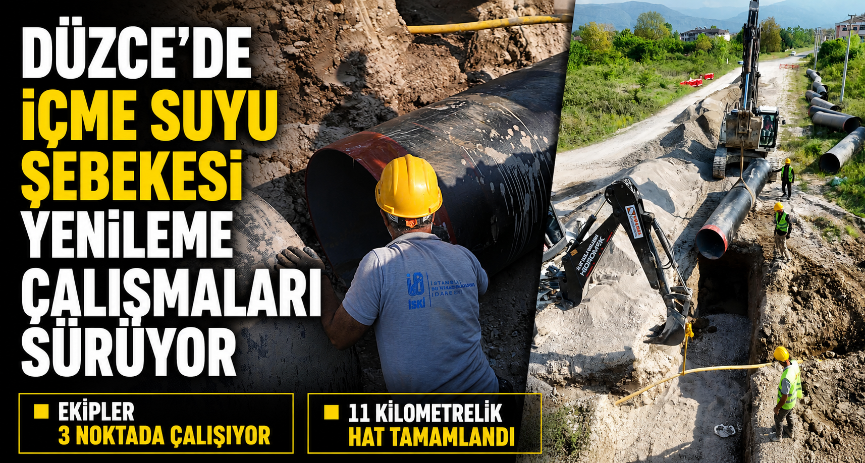 Düzce’de İçme Suyu Şebekesi Yenileme Çalışmaları Sürüyor