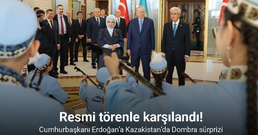 Cumhurbaşkanı Erdoğan’a Kazakistan’da Dombra sürprizi