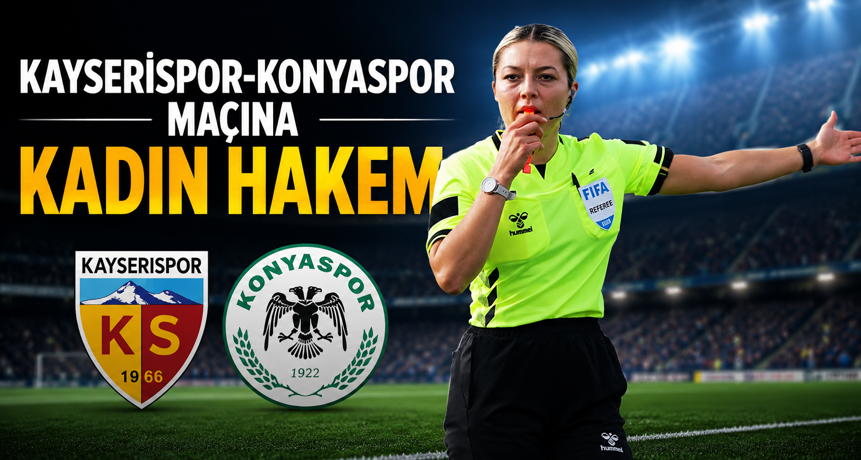 Kayserispor-Konyaspor maçına kadın hakem
