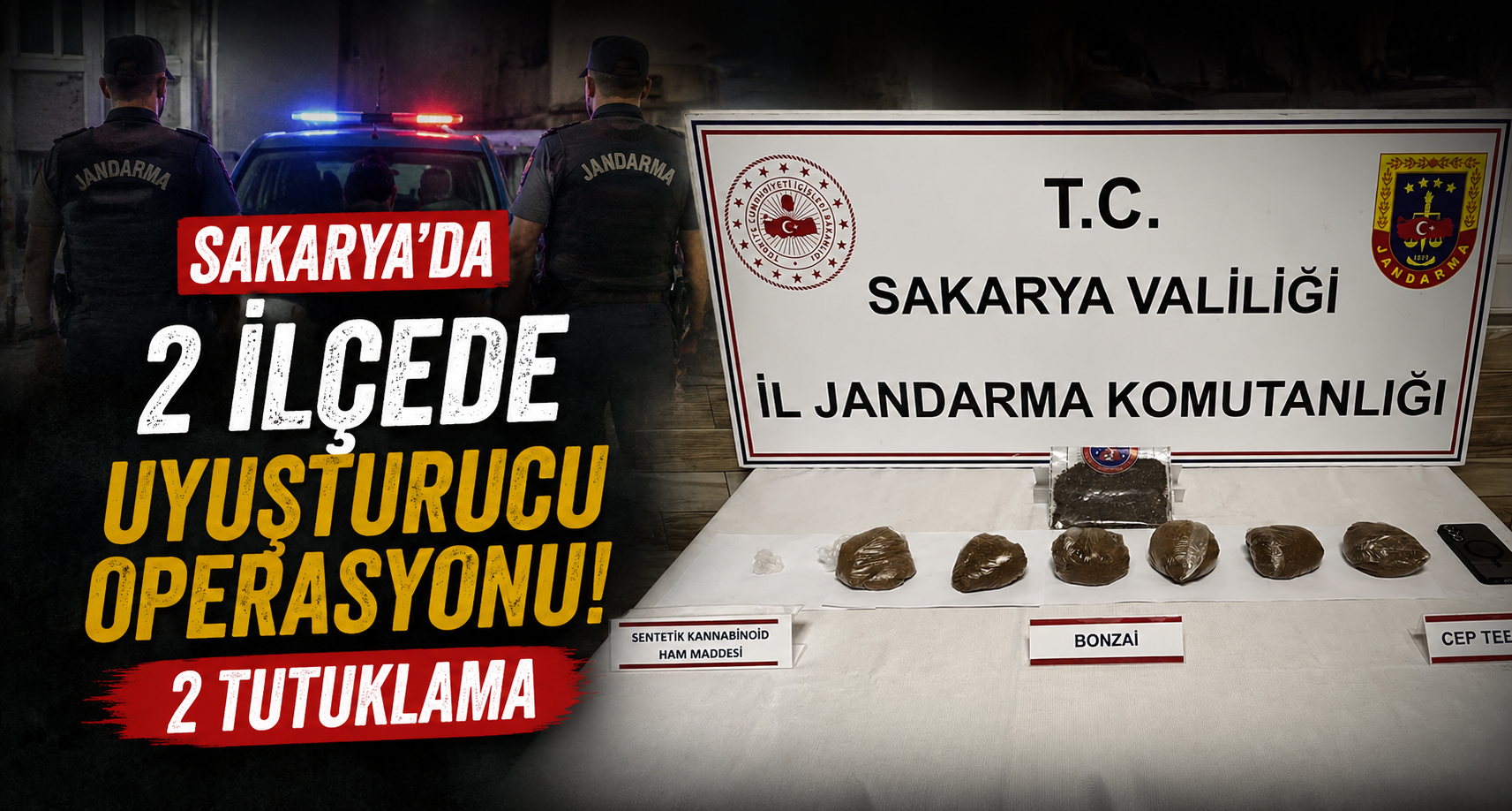 Sakarya’da 2 ilçede uyuşturucu operasyonu: 2 tutuklama