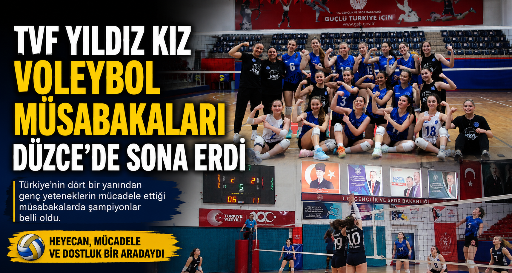 TVF Yıldız Kız Voleybol Müsabakaları Düzce’de Sona Erdi