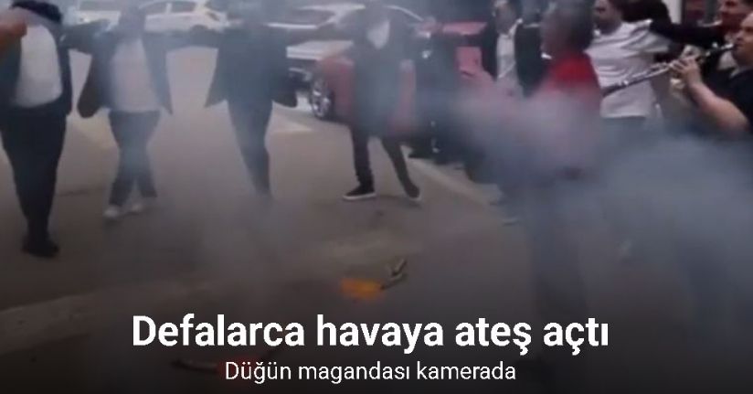 Bursa’da düğün magandası kamerada