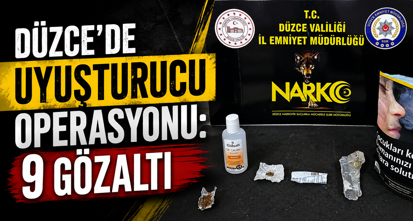 Düzce'de Uyuşturucu Operasyonu: 9 Gözaltı