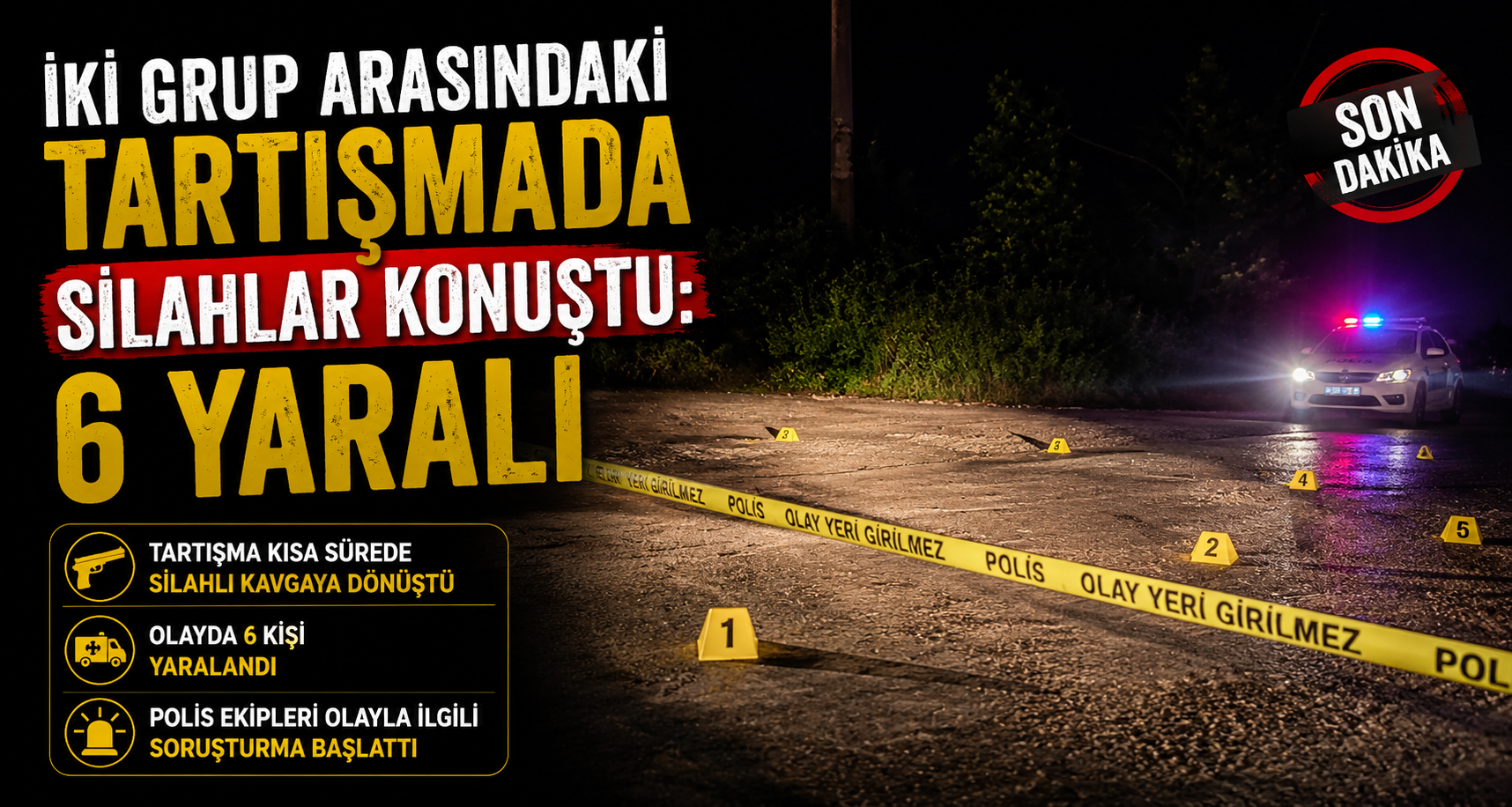 İki grup arasındaki tartışmada silahlar konuştu: 6 yaralı