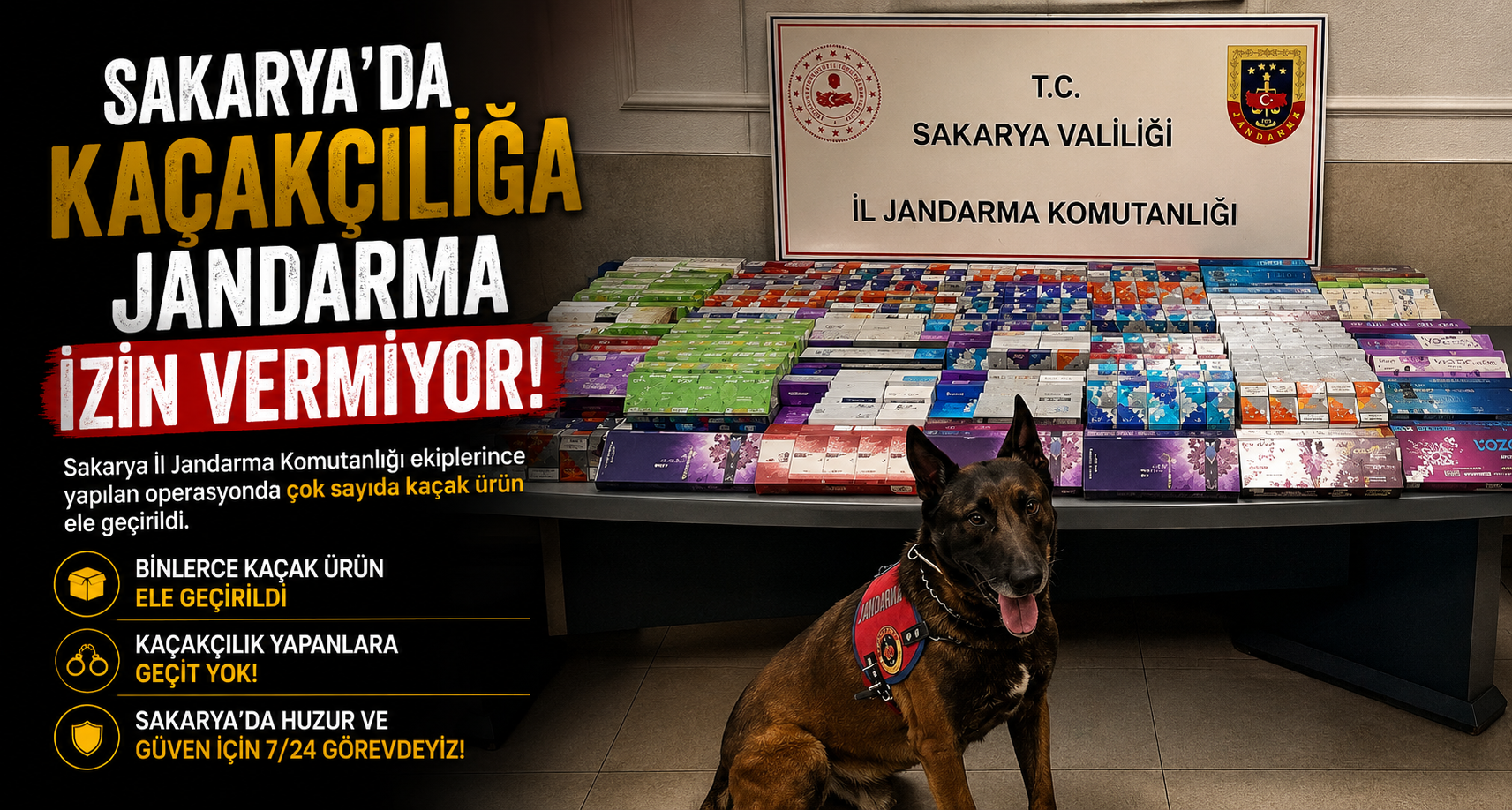 Sakarya’da kaçakçılığa jandarma izin vermiyor