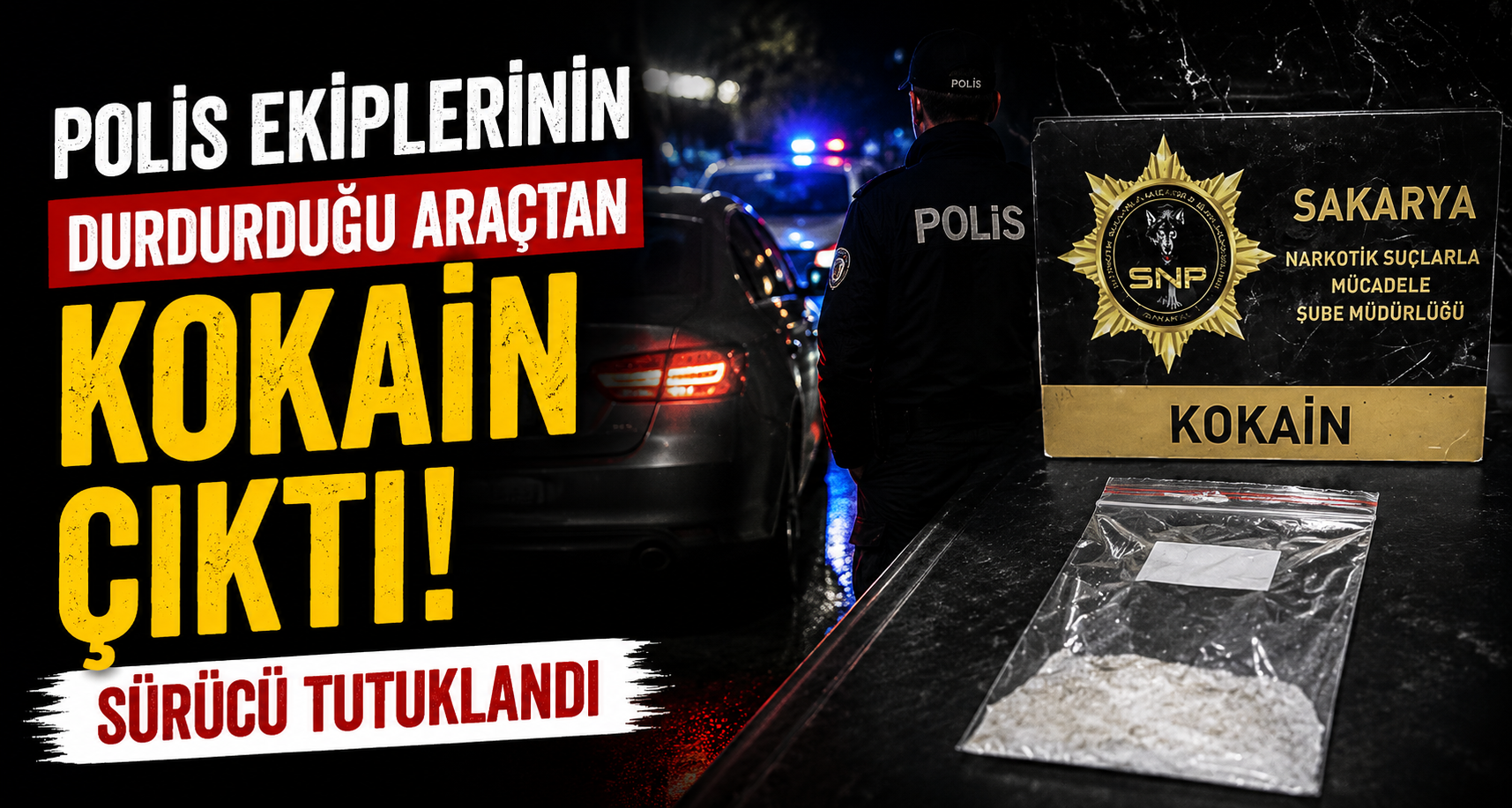 Polis ekiplerinin durdurduğu araçtan kokain çıktı: Sürücü tutuklandı