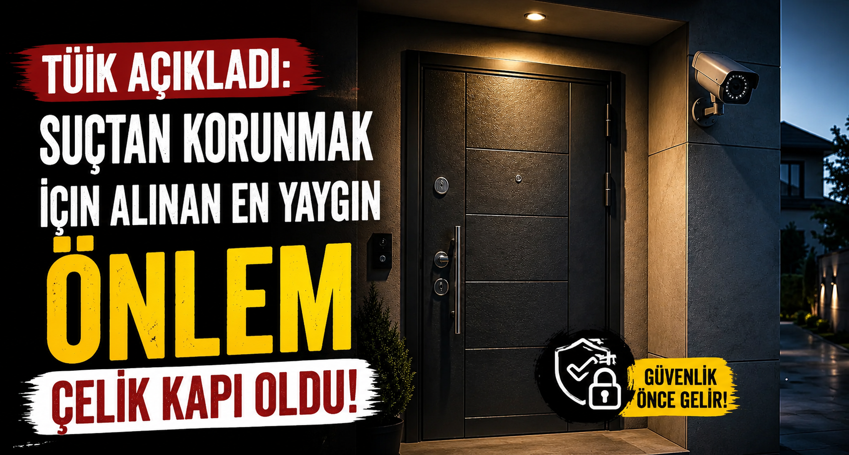 TÜİK: Suçtan korunmak için alınan en yaygın önlem çelik kapı oldu