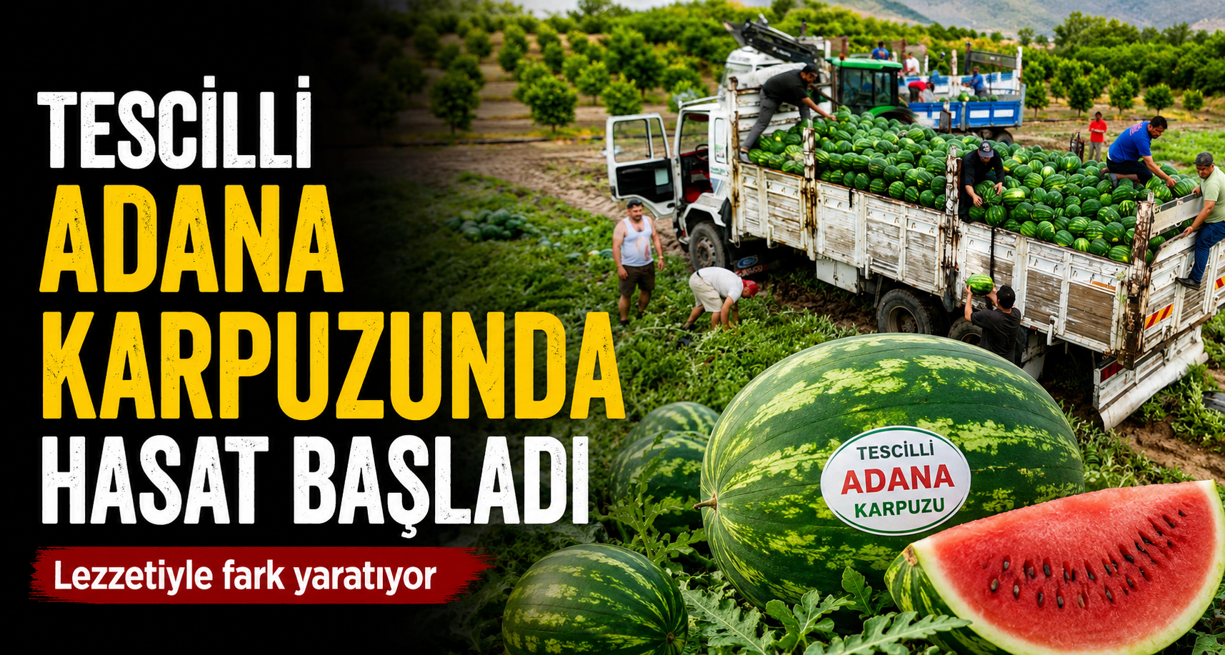 Tescilli Adana karpuzunda hasat başladı
