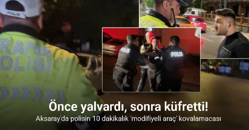 Polise önce yalvardı sonra küfürler edip kaçtı: O anlar kamerada