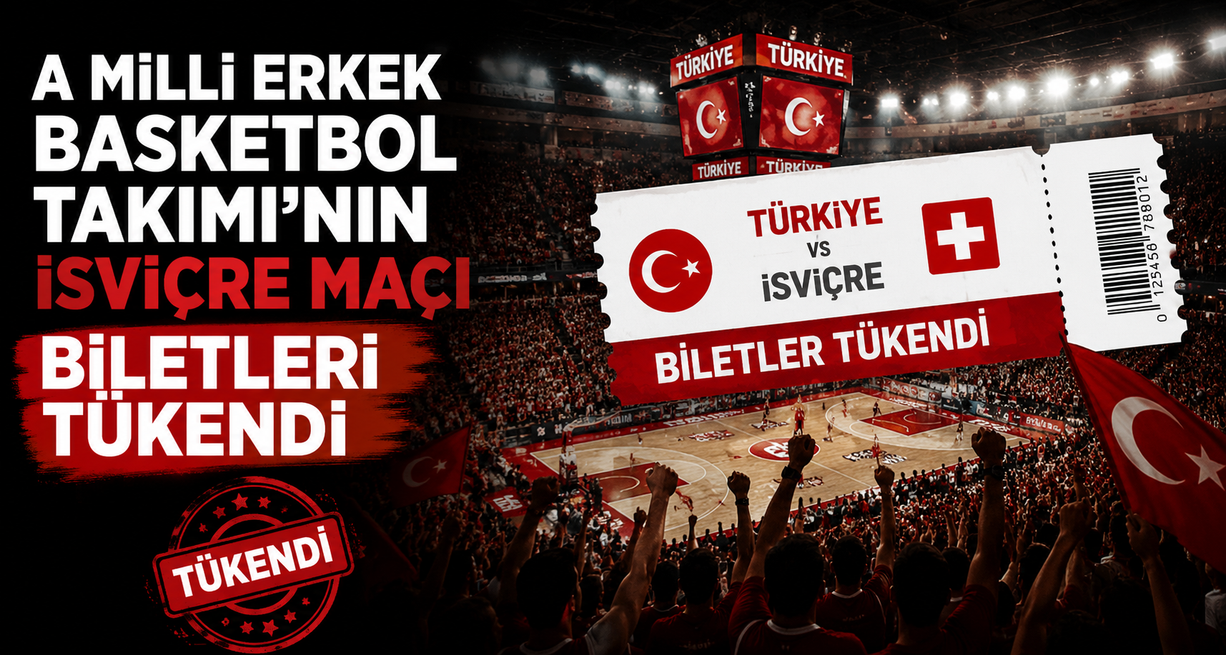 A Milli Erkek Basketbol Takımı’nın İsviçre maçı biletleri tükendi