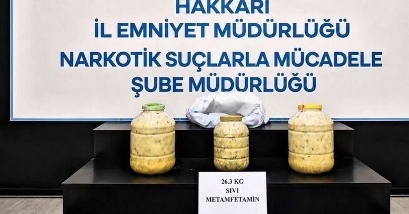 Peynir bidonunda 26 kilo metamfetamin ele geçirildi