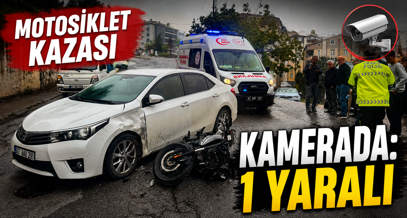 Alaplı'da Motosiklet Kazası Kamerada: 1 Yaralı
