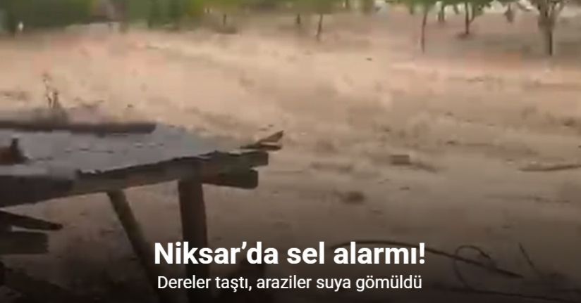 Niksar’da sel alarmı: Dereler taştı, araziler suya gömüldü