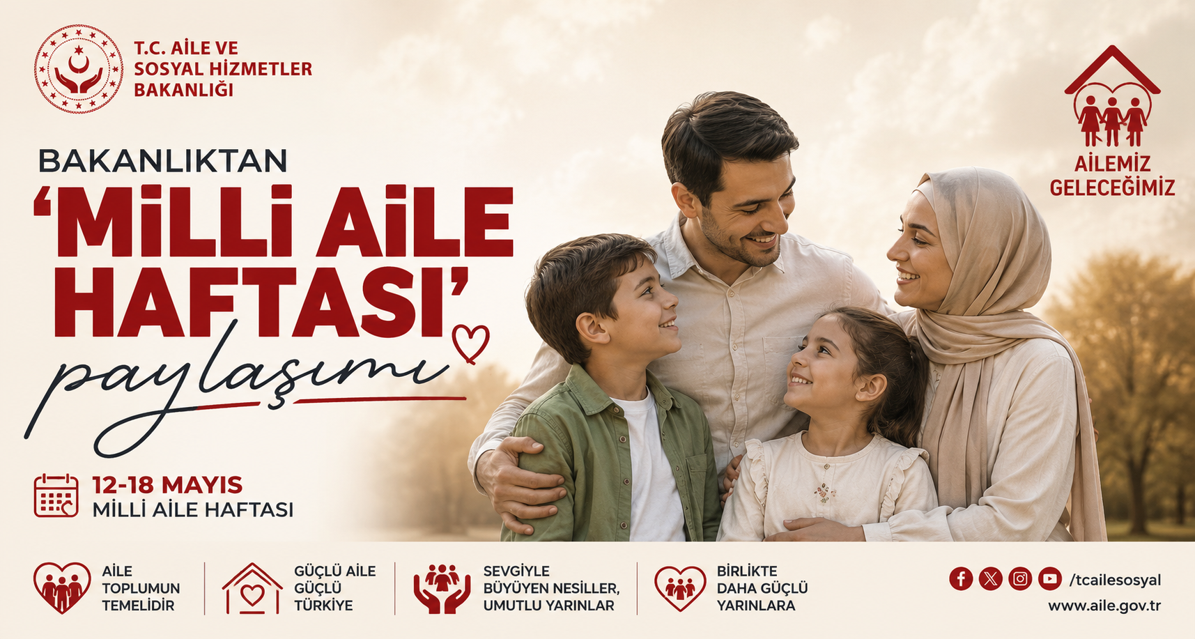 Bakanlıktan 'Milli Aile Haftası' paylaşımı