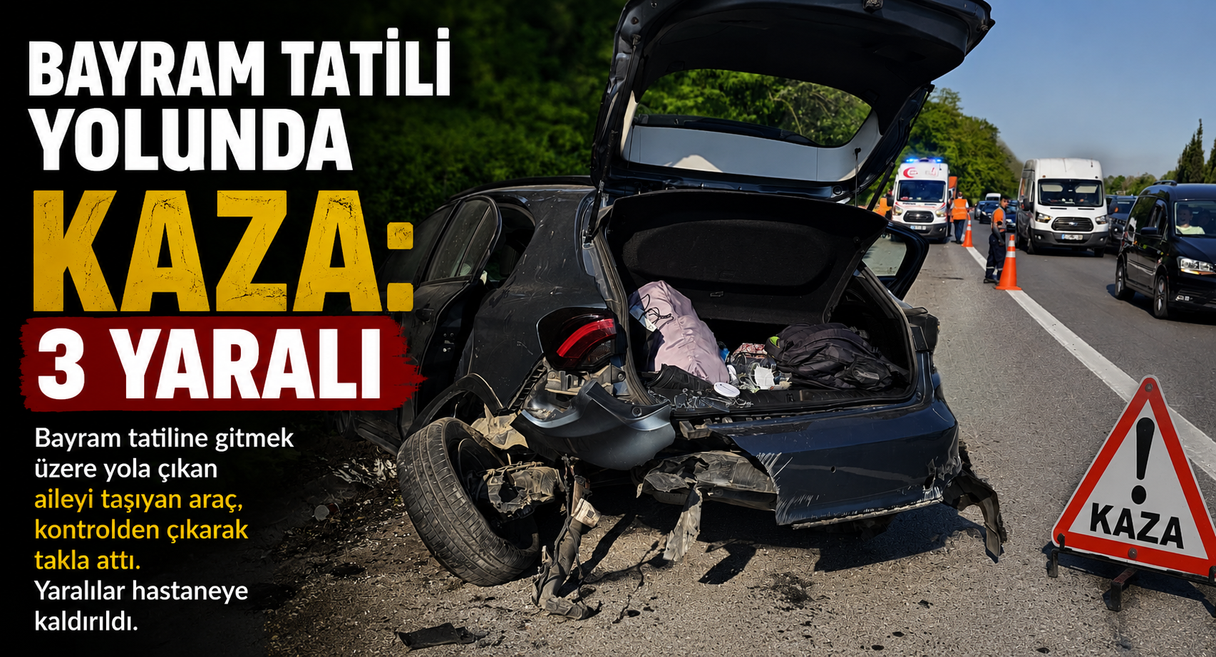 Bayram tatili yolunda kaza: 3 yaralı