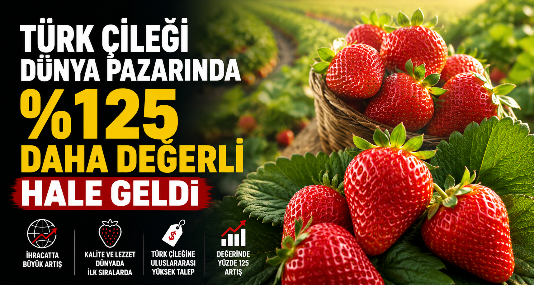 Türk çileği dünya pazarında yüzde 125 daha değerli hale geldi