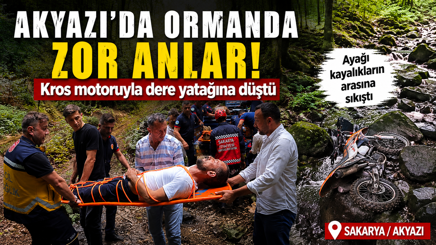 Kayalıklara Sıkışan Motosikletliye Patpatlı Kurtarma Operasyonu