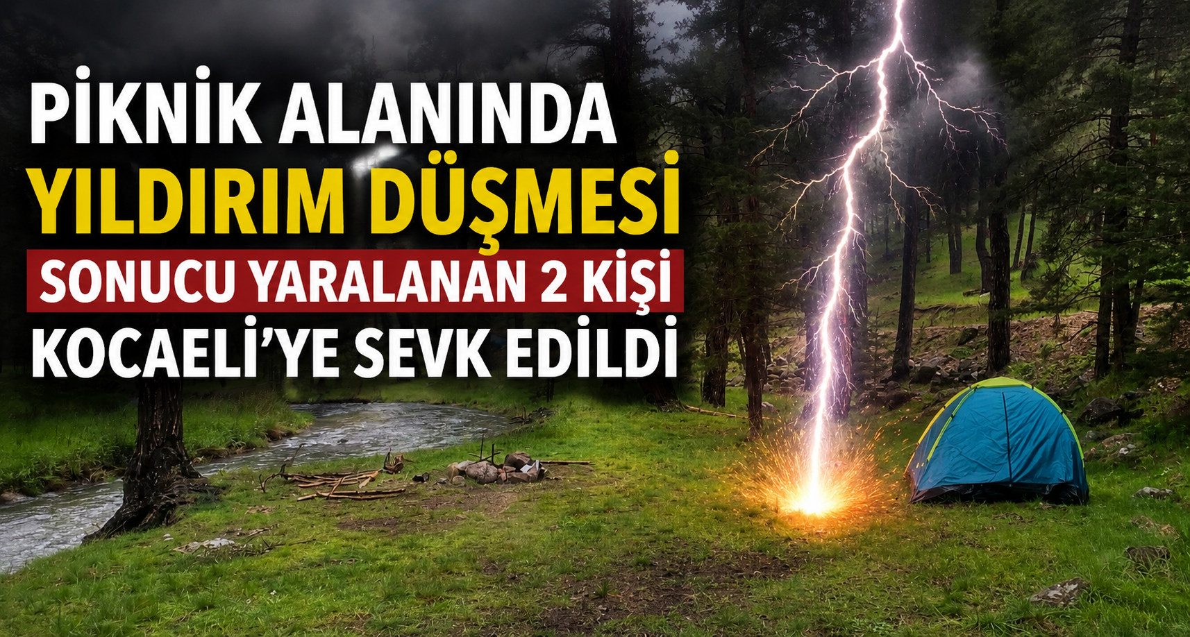 Piknik alanında yıldırım düşmesi sonucu yaralanan 2 kişi Kocaeli’ye sevk edildi