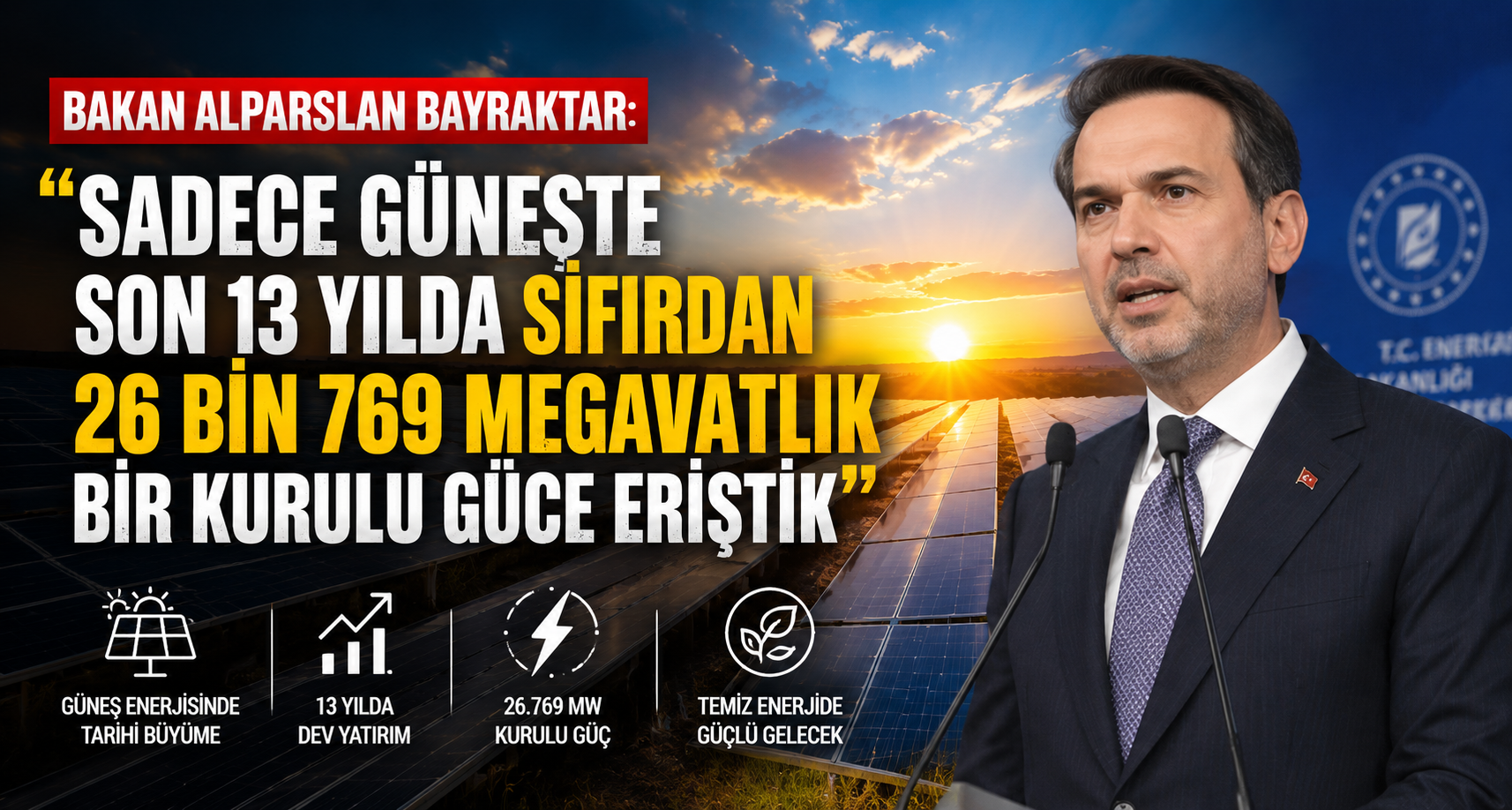 Güneşten 26 bin 769 megavatlık  Enerji