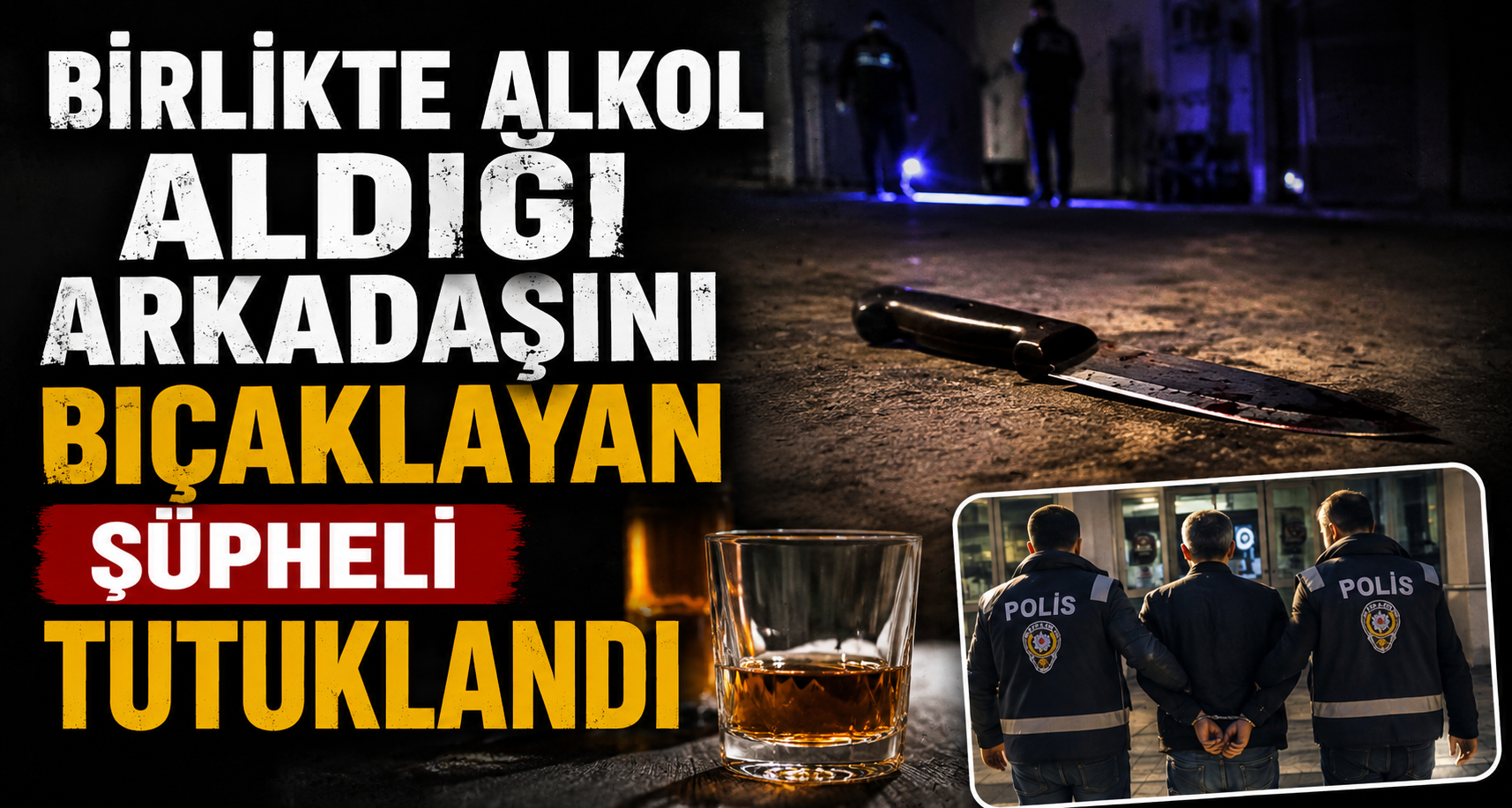 Birlikte alkol aldığı arkadaşını bıçaklayan şüpheli tutuklandı