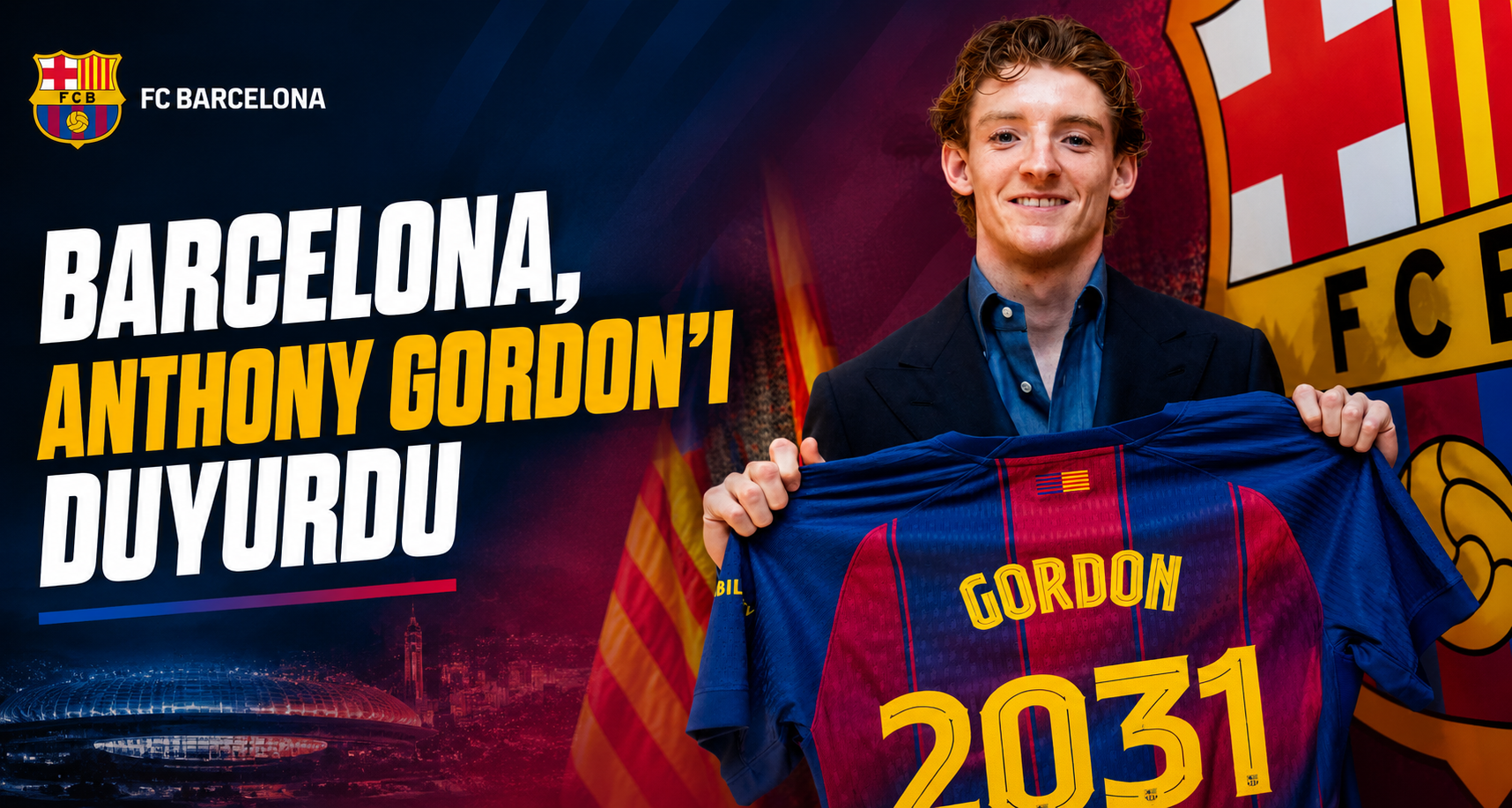 Barcelona, Anthony Gordon’ı duyurdu