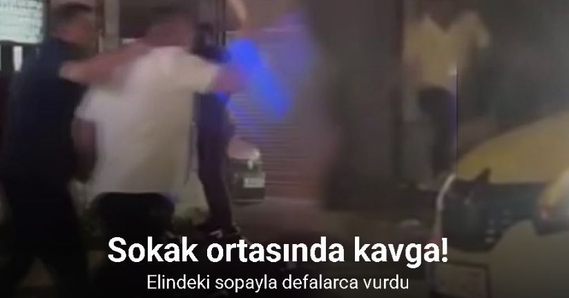 Pendik’te sokak ortasında tekmeli sopalı kavga kamerada