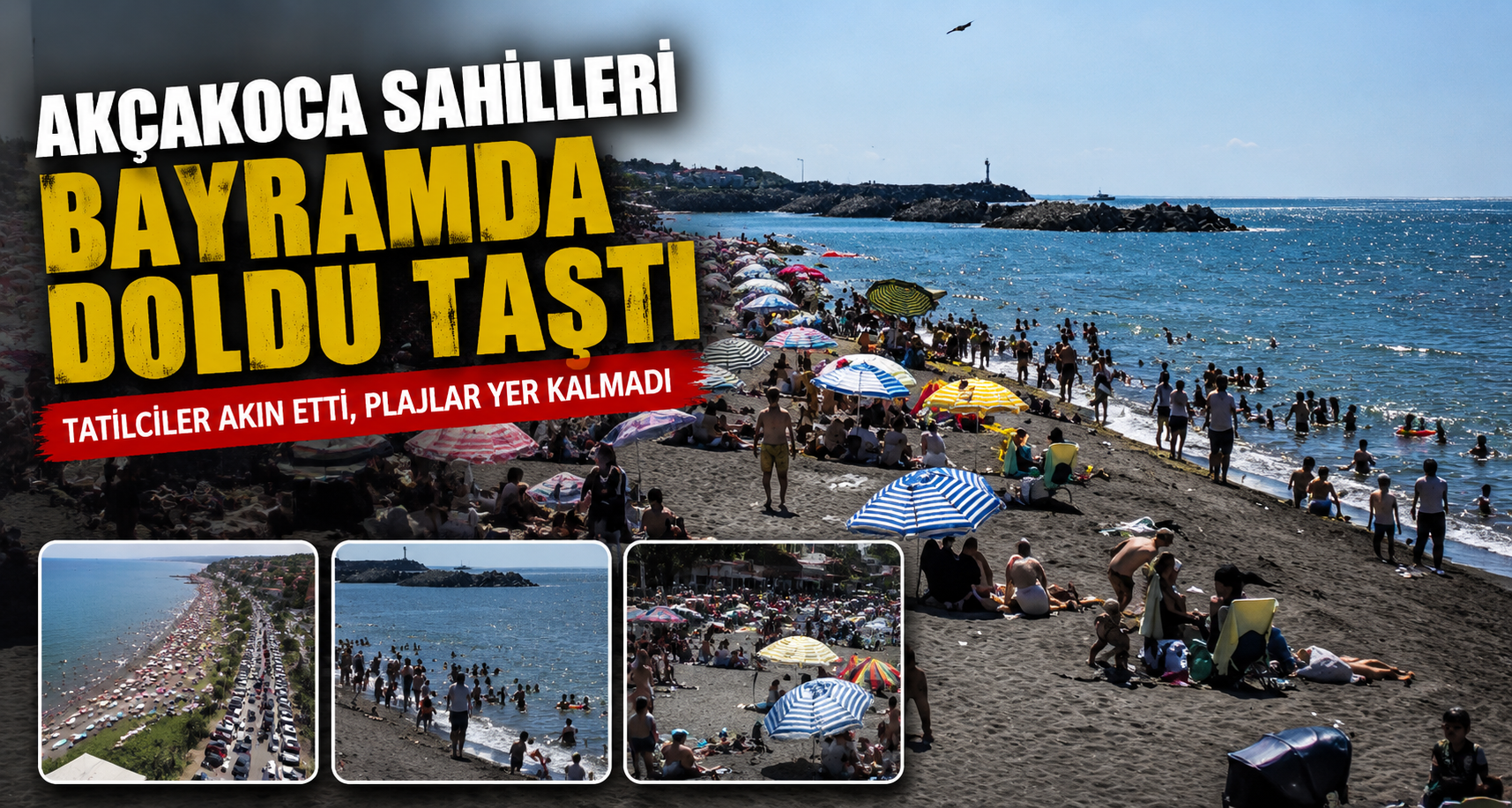 Akçakoca sahilleri bayramda doldu taştı