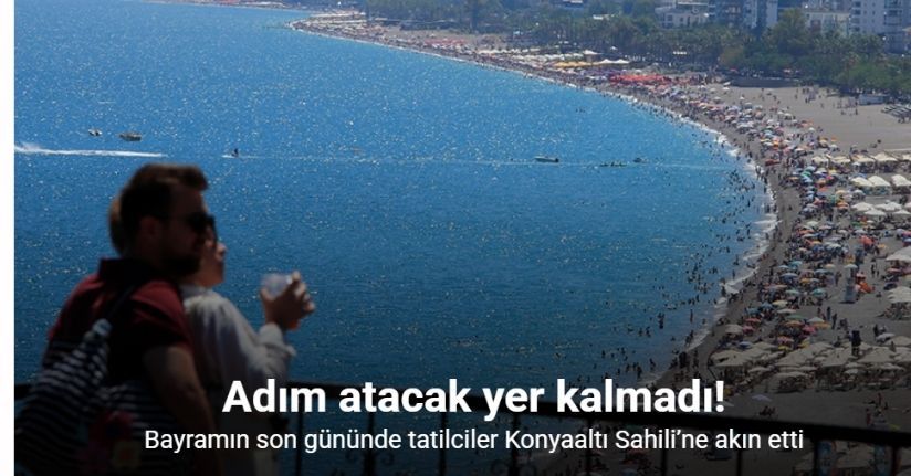 Bayramın son gününde tatilciler Konyaaltı Sahili’ne akın etti