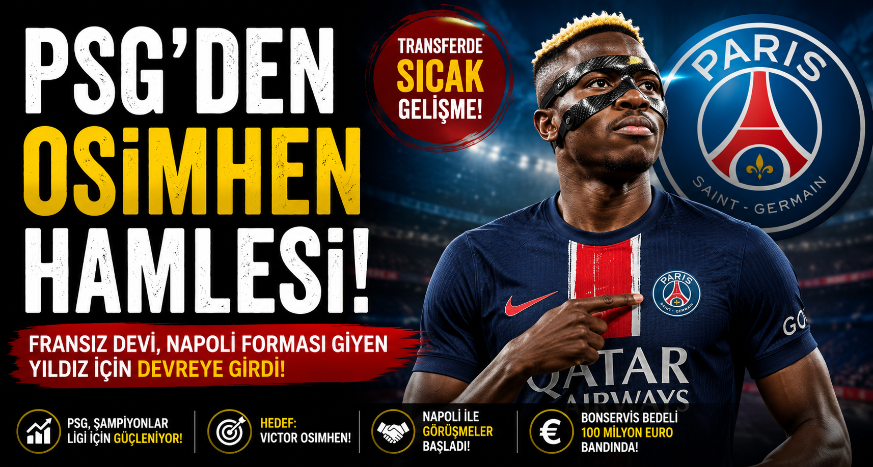 PSG'den Osimhen Hamlesi