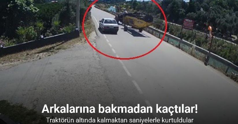 Traktörün altında kalmaktan saniyelerle kurtuldular, kazaya sebep olan sürücü kaçtıTraktörün altında kalmaktan saniyelerle kurtuldular, kazaya sebep olan sürücü kaçtı