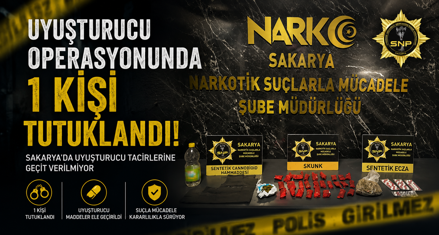 Uyuşturucu operasyonunda 1 kişi tutuklandı