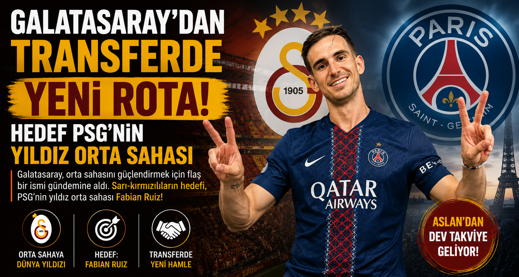 Galatasaray'dan Transferde Yeni Rota! Hedef PSG'nin Yıldız Orta Sahası